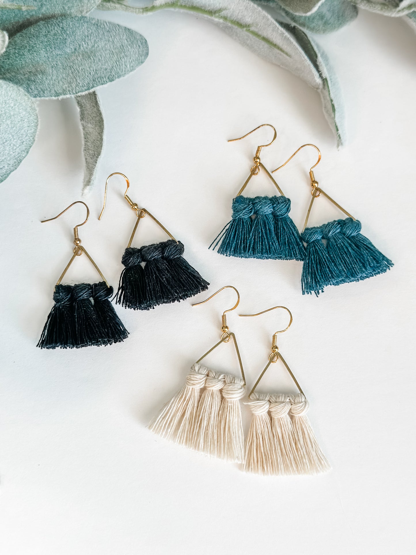 Gold Triangle Earrings