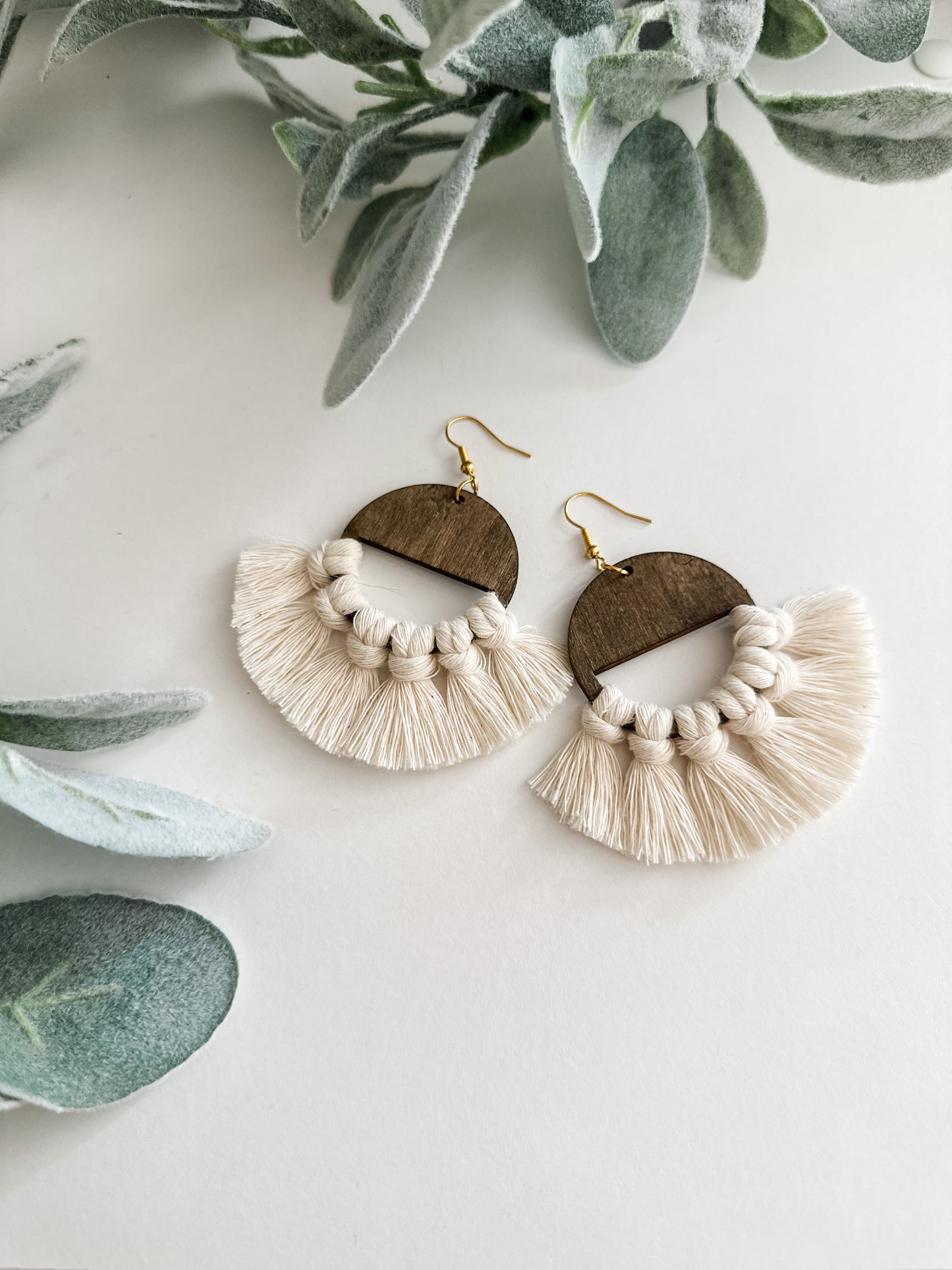 Wooden Fringe Earrings