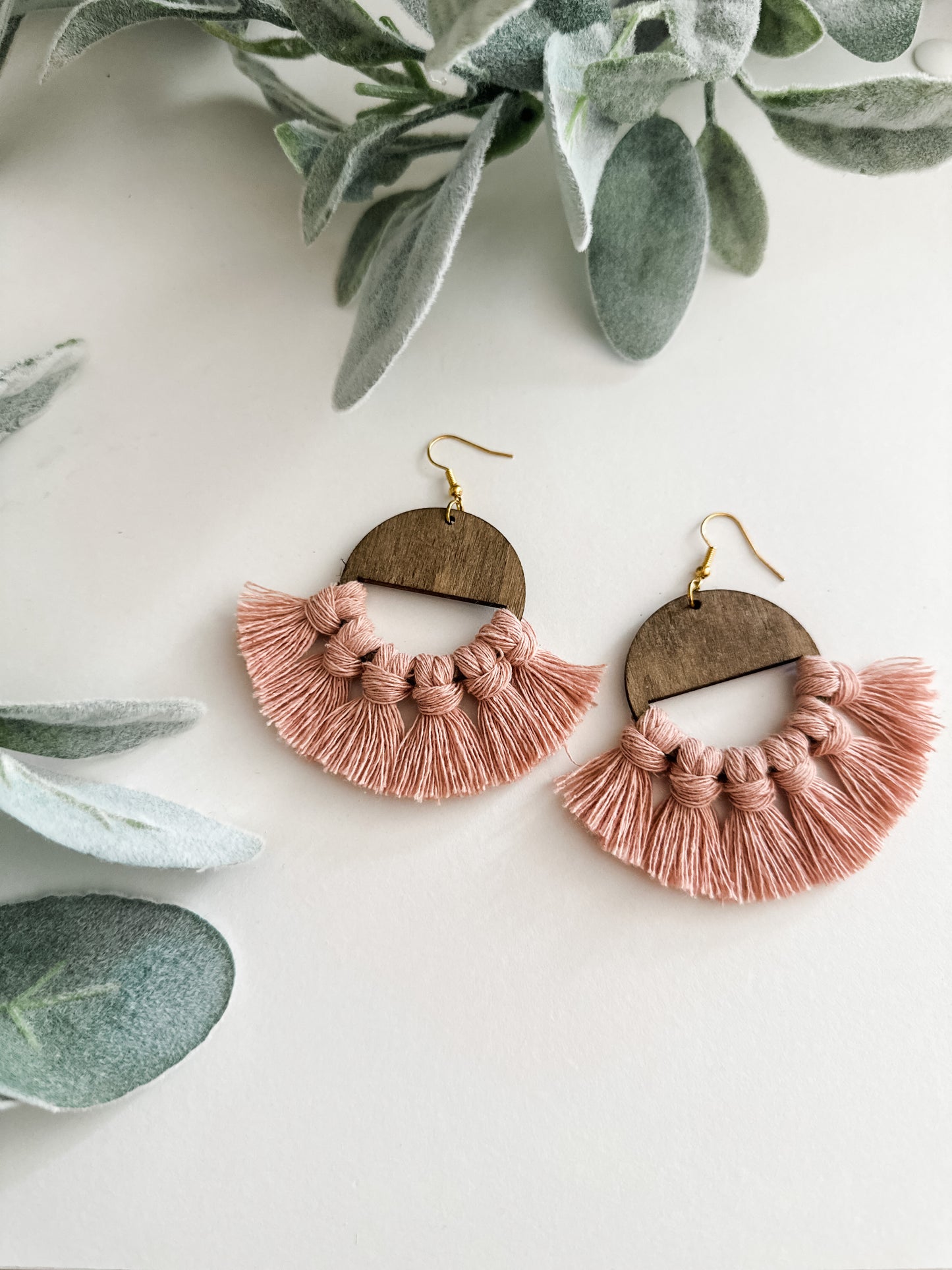 Wooden Fringe Earrings