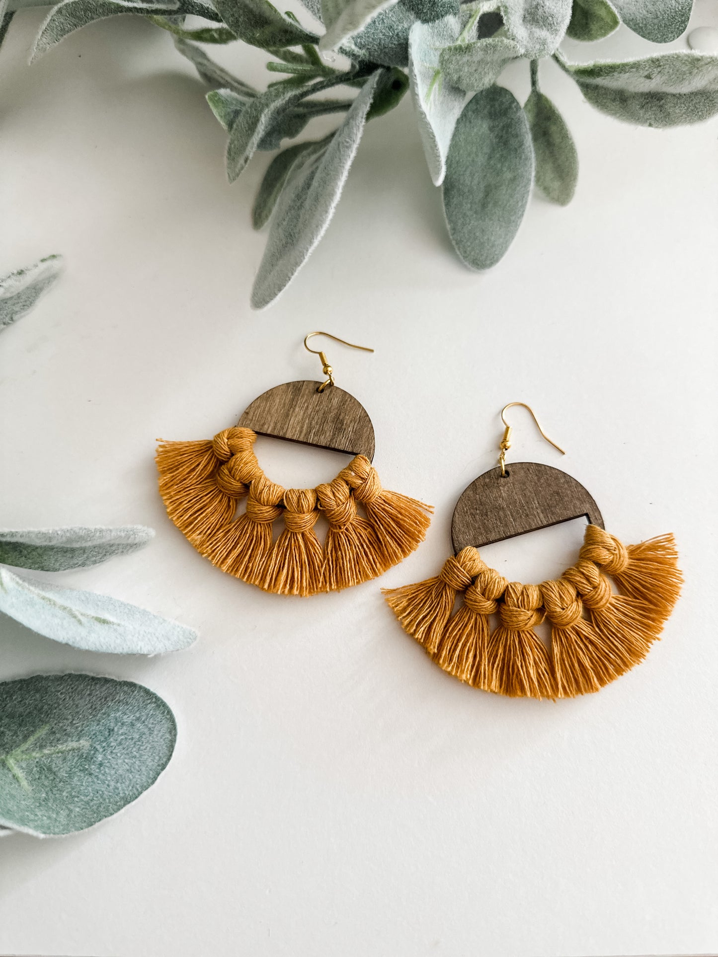 Wooden Fringe Earrings