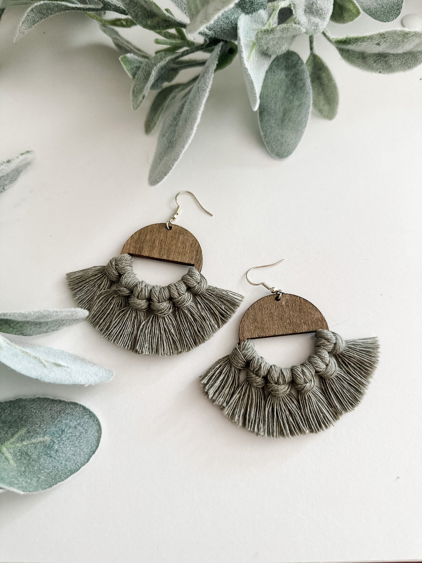 Wooden Fringe Earrings