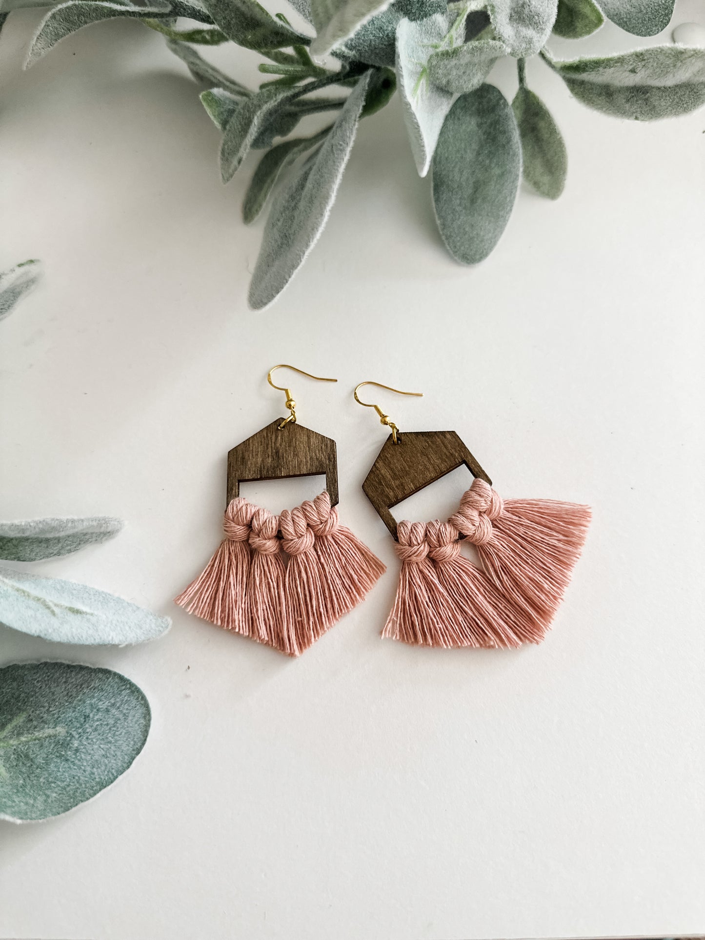 Wooden Fringe Earrings
