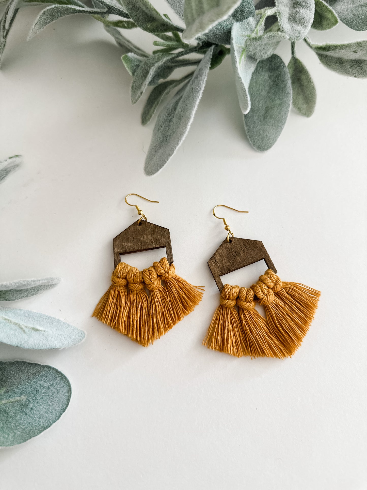 Wooden Fringe Earrings