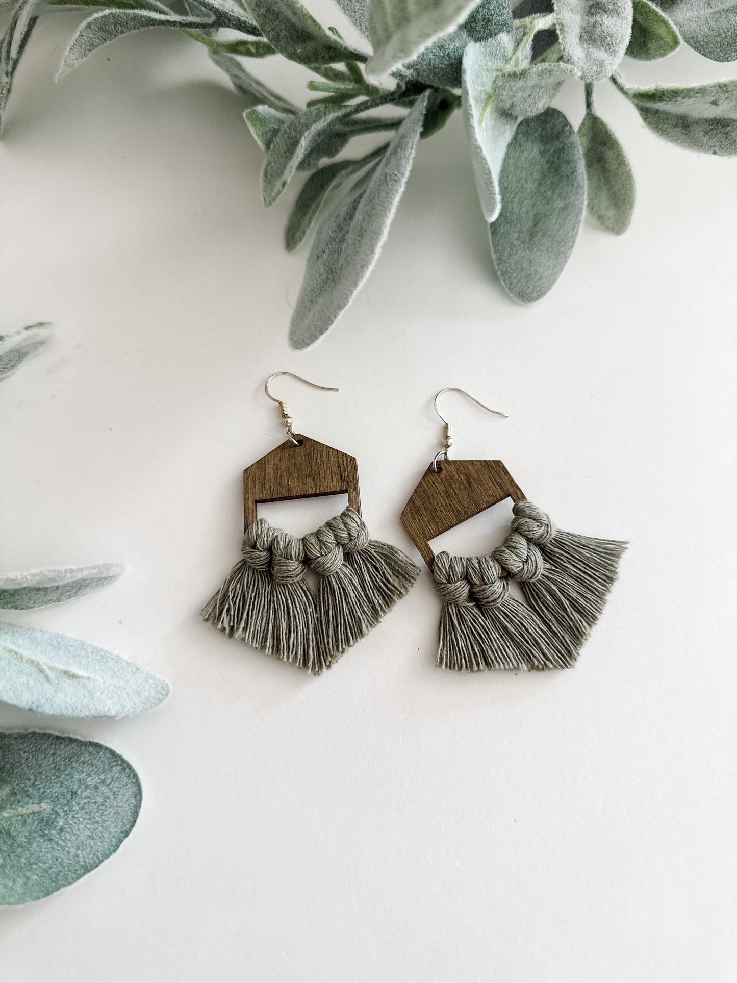 Wooden Fringe Earrings