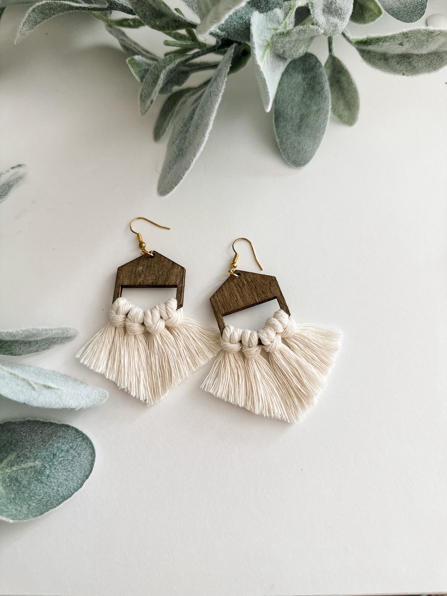 Wooden Fringe Earrings